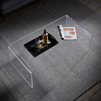 Moderner Minimalistischer Acryl-Couchtisch mit Kristallbasis Kleiner Runder Nachttisch & Sofatisch Kreatives Transparentes Design