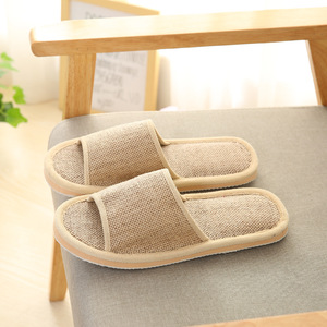 Chaussons d'hôtel légers et respirants, antidérapants, design pour sols en bois, doux, en coton et lin, pour intérieur et extérieur, semelle en EVA bon marché - Product Image 4