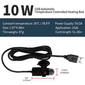 Cố định nhiệt độ USB powered sưởi ấm Rod 10W Betta cá nóng mùa đông nhiệt độ không đổi hồ cá nhỏ nóng - Product Image 6