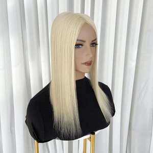 YF-2301 NA # 60 Piezas de Cabello Humano Virgen Indio Liso para Extensión, 130% de Densidad, Base Mono, Nudos Pequeños Decolorados - Product Image 4