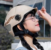 Casque de sécurité demi-face pour moto/scooter avec double visière et système de déverrouillage rapide pour la conduite quotidienne