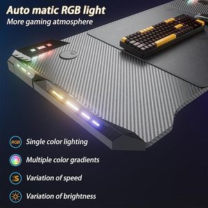 <span class=keywords><strong>Bureau</strong></span> de jeu LED M-Frame <span class=keywords><strong>160</strong></span> x 60 <span class=keywords><strong>cm</strong></span>, table de jeu, <span class=keywords><strong>bureau</strong></span> d'ordinateur avec porte-gobelet et crochets pour casque, table PC, table de <span class=keywords><strong>gamer</strong></span> - Product Image 3