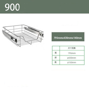 Tiroir de cuisine en acier inoxydable, <span class=keywords><strong>panier</strong></span> de rangement <span class=keywords><strong>coulissant</strong></span> - Product Image 3