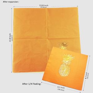 Xiang Sheng modello di ananas dorato stampato personalizzato 2 strati 33*33cm 1/4 tovaglioli piegati per uso banchetto - Product Image 5