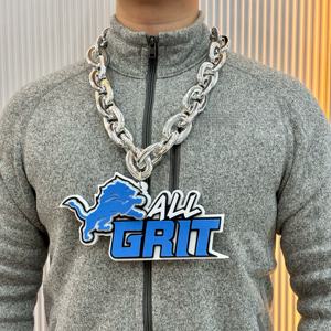 Trong Kho Sư Tử Bóng Đá Hổ Đội Bóng Chày Jumbo Kim Loại Lớp Phủ Chuỗi 3D Logo Fan Chuỗi Tùy Chỉnh Bọt Vòng Cổ Cho Detroit Fan - Product Image 5