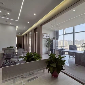 Vách kính trượt đầy đủ chiều cao phân vùng, bảng điều khiển bằng kính đôi cách âm với hệ thống có thể tháo rời để bố trí văn phòng - Product Image 2