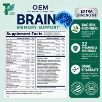 Capsules personnalisées pour le soutien de la mémoire cérébrale, capsules nootropiques, complément alimentaire pour les performances cérébrales, une bonne mémoire et une meilleure concentration