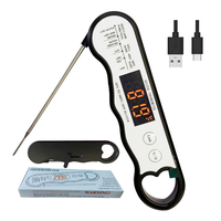 Thermomètre numérique pour viande, rechargeable, en plastique, étanche, à lecture instantanée, avec grand écran LED, pour la cuisine, le barbecue et le four
