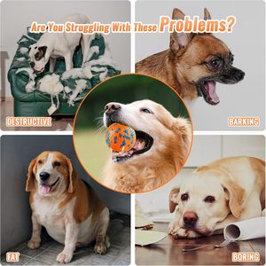 Jouets pour chiens, balles pour chiens agressifs, indestructibles, rebondissantes, flottantes, ETPU 7,5 cm, massent les gencives, durables, solides, pour l'entraînement, colorées - Product Image 4
