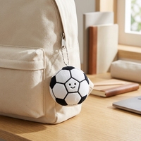 Porte-clés en peluche ballon de football mignon, semi-fait main, rembourré en coton PP, pendentif doux pour sac, cadeau pour fan