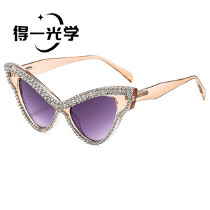 Cat Eye <b>Sunglasses</b> Black Rhinestone Frame UV400 Women's Fashion Sun Glasses - Product Image 5