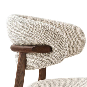 Chaise de salle à manger en bois massif nordique, style familial, luxe léger, simple, dossier crème, vent <span class=keywords><strong>blanc</strong></span> - Product Image 5