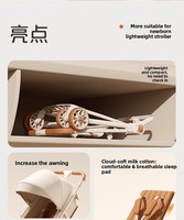 Poussette bébé pliable et légère avec cadre métallique robuste, siège inclinable bidirectionnel, possibilité de s'asseoir/décrocher, design compact et pliable.