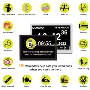Horloge numérique de calendrier et de rappel de médicaments avec alarme pour personnes âgées, patients atteints de démence, vision défectueuse, Alzheimer - Product Image 4