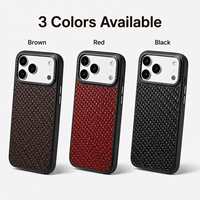 Étui de téléphone magnétique tressé en cuir véritable Denior, design de luxe, compatible avec les séries Apple 17/16/15, chargement sans fil, protection intégrée