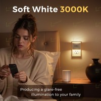 Veilleuses à détecteur de mouvement LOHAS, boîtier blanc, mini veilleuse LED à brancher avec détecteur de mouvement pour salle de bain, couloir