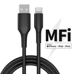 MFi certifié longue finition durable en caoutchouc USB-A de charge rapide vers L <span class=keywords><strong>cordon</strong></span> de câble de chargeur pour Apple <span class=keywords><strong>IPhone</strong></span> 14 13 Pro <span class=keywords><strong>Plus</strong></span>, IPad, - Product Image 1