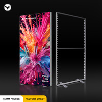 Boîte à lumière LED en tissu tendu sans outil, haute luminosité, affichage publicitaire personnalisé pour salon professionnel et magasin de détail