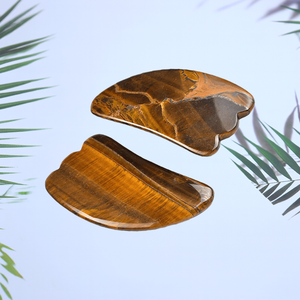 100% Natural Tiger Eye Pedra <span class=keywords><strong>Jade</strong></span> <span class=keywords><strong>Roller</strong></span> Brown <span class=keywords><strong>Face</strong></span> Massagem Gua Sha Body Tool Custom Logo Raspagem Corpo Escorregadio Personalizado Board - Product Image 2