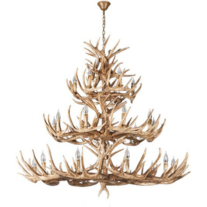 アメリカンスタイル鹿の角シャンデリア リビングルーム ロフト用 大型樹脂製鹿のペンダントライト ファームハウス ビッグハンギング照明器具 - Product Image 1