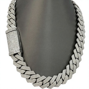สร้อยคอเงินแท้ 925 แบบ Cuban Link ประดับเพชรโมอิสซาไนต์ สไตล์ฮิปฮอป สำหรับผู้ชายและผู้หญิง เหมาะสำหรับงานปาร์ตี้ งานแต่งงาน หรือเป็นของขวัญ - Product Image 2