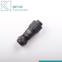 KETUE IP67 Câble d'aviation Panneau de prise de fil Connecteurs électriques étanches mâle femelle Plaqué or M12