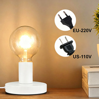 LEDEAST T0 Base de lampe de bureau à vis avec câble de 1,75 m, prise EU/US, douille E27/E26, support de lampe de table en fer pour chambres