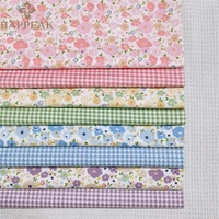 HAPPEAK Tissu en popeline de coton imprimé de luxe Textiles respirants tissés à carreaux floraux Tissus en coton pour vêtements
