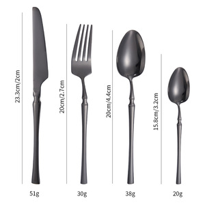 Cubiertos de acero inoxidable de lujo, 24 Uds., cuchillo de cintura pequeña, tenedor, cuchara, cubiertos dorados, juego de cubiertos - Product Image 6