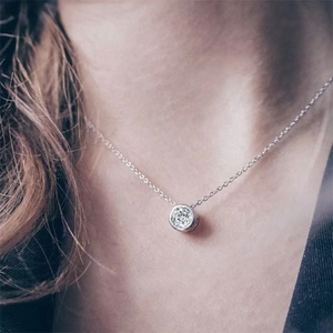 Collier personnalisé ZYO avec pierre de naissance en CZ brillante et colorée, chaîne à maillons ronds en acier inoxydable, collier avec pierre de naissance en acier inoxydable - Product Image 3