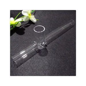 Personalizado alta qualidade threeway tubo transparente T tubo forma especial Quartz tubo