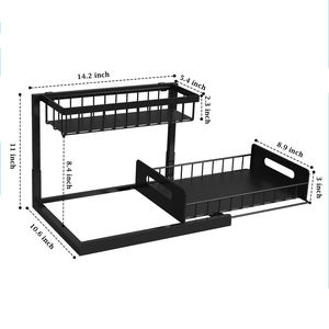 Ripiano da <span class=keywords><strong>cucina</strong></span> per riporre i condimenti portaoggetti per la casa grande magazzino a strati di polvere da pavimento per lavandino - Product Image 6