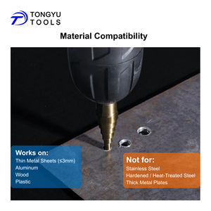 5pcs hss צעד מקדחה סט קצת, 1/8 "כדי 1-3/8" tri flats shank unibit עבור יריעות מתכת דק אלומיניום עץ פלסטיק diy - Product Image 3