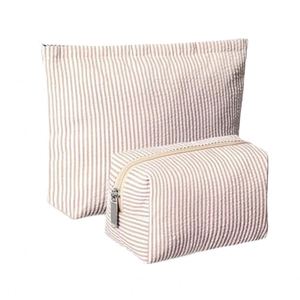 Ensemble de trousses de toilette couleur kaki pour femmes, mignonnes, de voyage, style universitaire, petit portefeuille de maquillage, esthétique, pour pinceaux de soin de la peau - Product Image 1