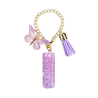Violet 26 lettres papillon frangé étoile Sequin pendentif tasse chaîne mignon sac à dos tasse d'eau pendentif porte-clés