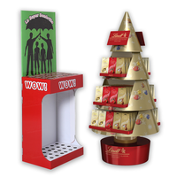 La poubelle en carton pliable nouvellement conçue affiche le plancher de plateau ondulé de supermarché publicité de vendredi noir de Noël