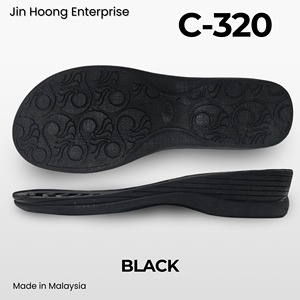 Chaussons légers en PVC noir pour femmes Jin Hoong C-320, semelle extérieure de 40 mm d'épaisseur, durables, antidérapants et résistants à l'eau - Product Image 3