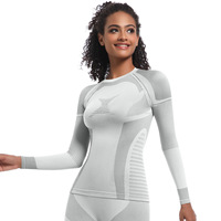 Combinaison de ski longue, serrée et élastique en tricot sans couture, haut de sport, de course, de fitness et de yoga à manches longues