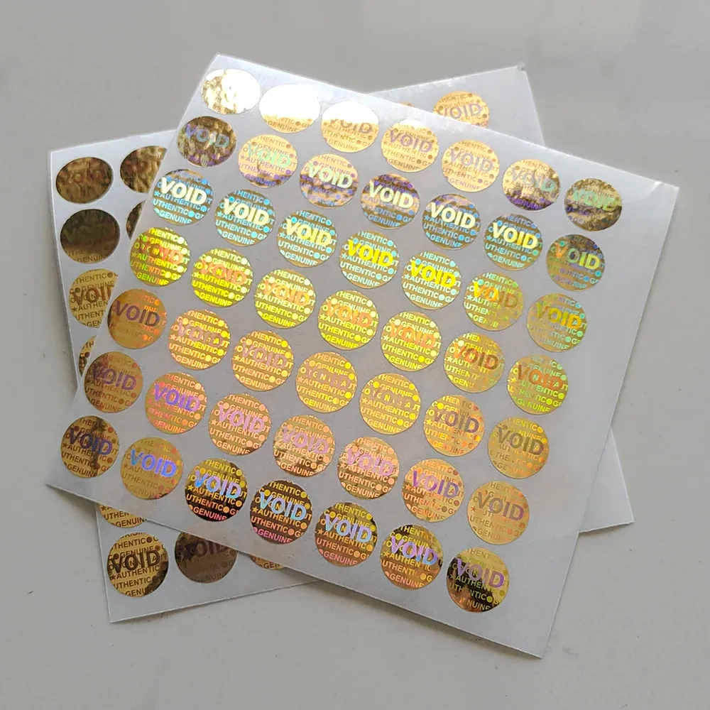 Stiker Hologram warna emas 1cm 190 buah asli asli segel keamanan sarang lebah kiri jika dihapus atau diutak-atik