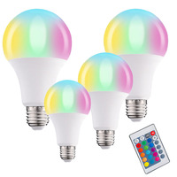 Ampoule LED intelligente RGB 12W A80 E27 à intensité variable avec télécommande, alimentation CA, certifiée RoHS, ampoules globe en PC