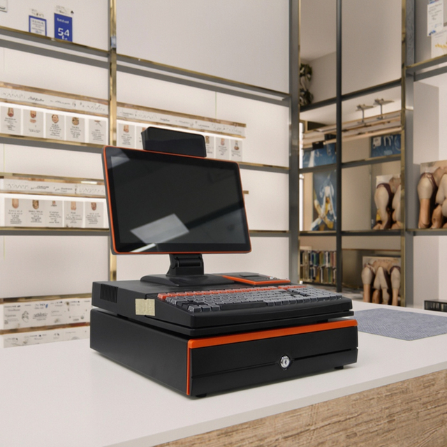OEM K12-2 15.6" Win10 N2930 POS Terminal 2GB+32GB Cash Register Ten-point Touch Screen 1366x768 Optional Printer Scanner Drawer
