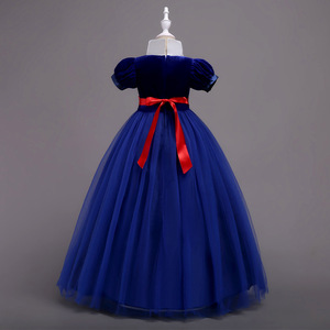 Robe de princesse pour enfants, rouge, bleu, velours, tulle, longue, costume de cosplay, 5-7 ans, été 2018 - Product Image 3
