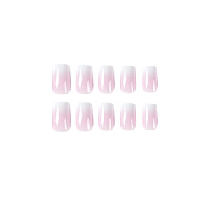Venta al por mayor Rosa degradado extraíble prensa en las uñas Etiqueta Privada uñas postizas belleza uñas artificiales - Product Image 4