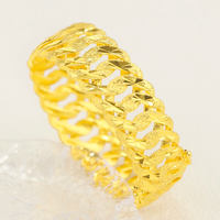 Z H Bracelet unisexe classique et tendance, plaqué or 24 carats, motif étoile géométrique sculpté, version large de 20 mm, vente en gros, best-seller