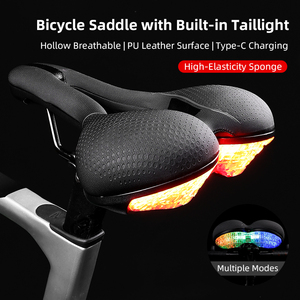 Sillín de Bicicleta ESLNF, Cómodo, Absorbente de Impactos, Hueco y Transpirable, para Hombres y Mujeres, Bicicleta de Montaña y Carretera, con Advertencia de Seguridad LED - Product Image 2