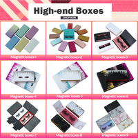 Boîte à cils pour les yeux Boîte d'emballage à paillettes LOGO personnalisé Carré Magnétique Faux cils Sucette Rose Cosmétique Papier d'art en gros 1 paire