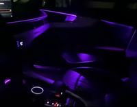 Kit de feux d'ambiance dynamiques multicolores Phantom pour voiture, 21 lumières, feuille de guidage lumineux, pour Nezha S 22-23, commande par écran, lampe intérieure LED