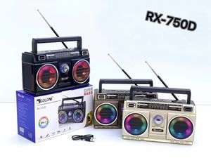 ใหม่RX-750D Retroวิทยุลําโพงฟันสีฟ้า 9 ประเภทไฟดิสโก้วิทยุSW AM FMเครื่องเล่นแผ่นเสียงUSB TFเพลงPIaye - Product Image 2