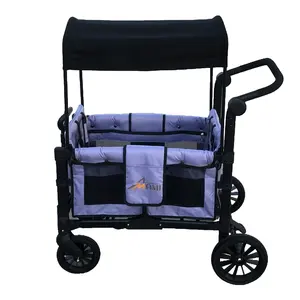 可折叠婴儿推车，带2个高面对面座椅2合1双儿童推车