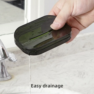 Support OEM Écologique pour Savon de Cuisine, Boîte à Savon de Salle de Bain Auto-drainante avec Couvercle, Support de Savon de Voyage en Plastique avec Drain - Product Image 3